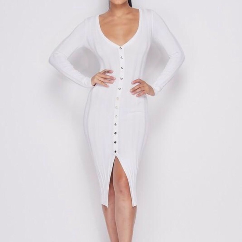 White midi dress